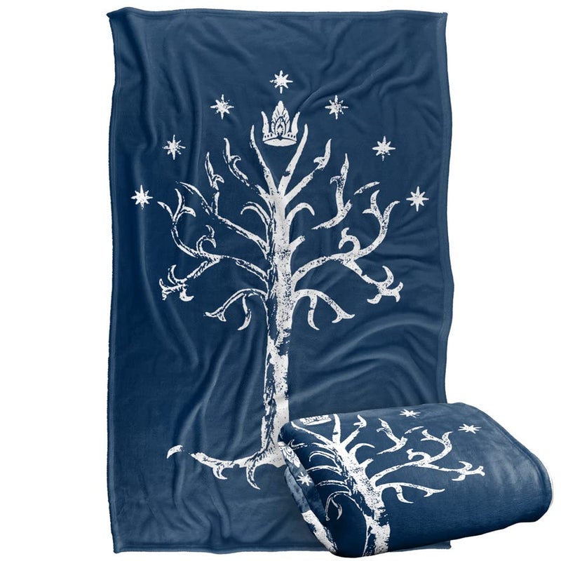 LOGOVISION The Lord of The Rings Blanket  36""x58"" Tree of Gondor Silky Touch Super Soft Throw Blanket - Image 1